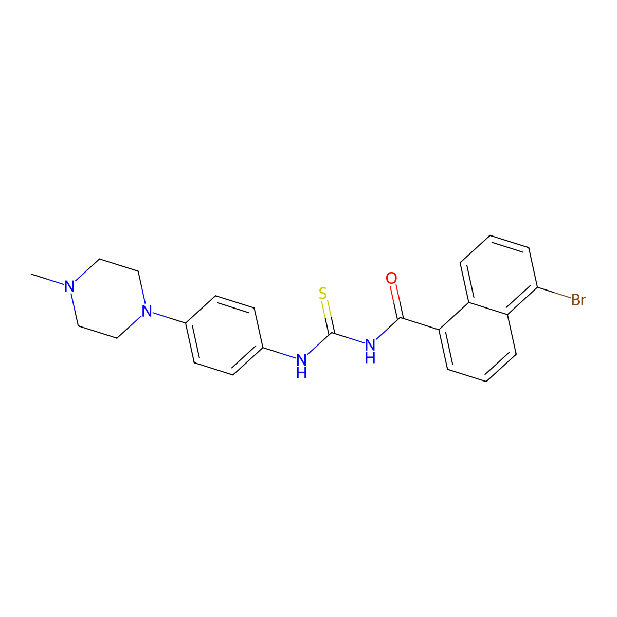5-bromo-N-[[4-(4-methylpiperazin-1-yl)phenyl]carbamothioyl]naphthalene-1-carboxamide molecular structure, CAS 578698-30-3