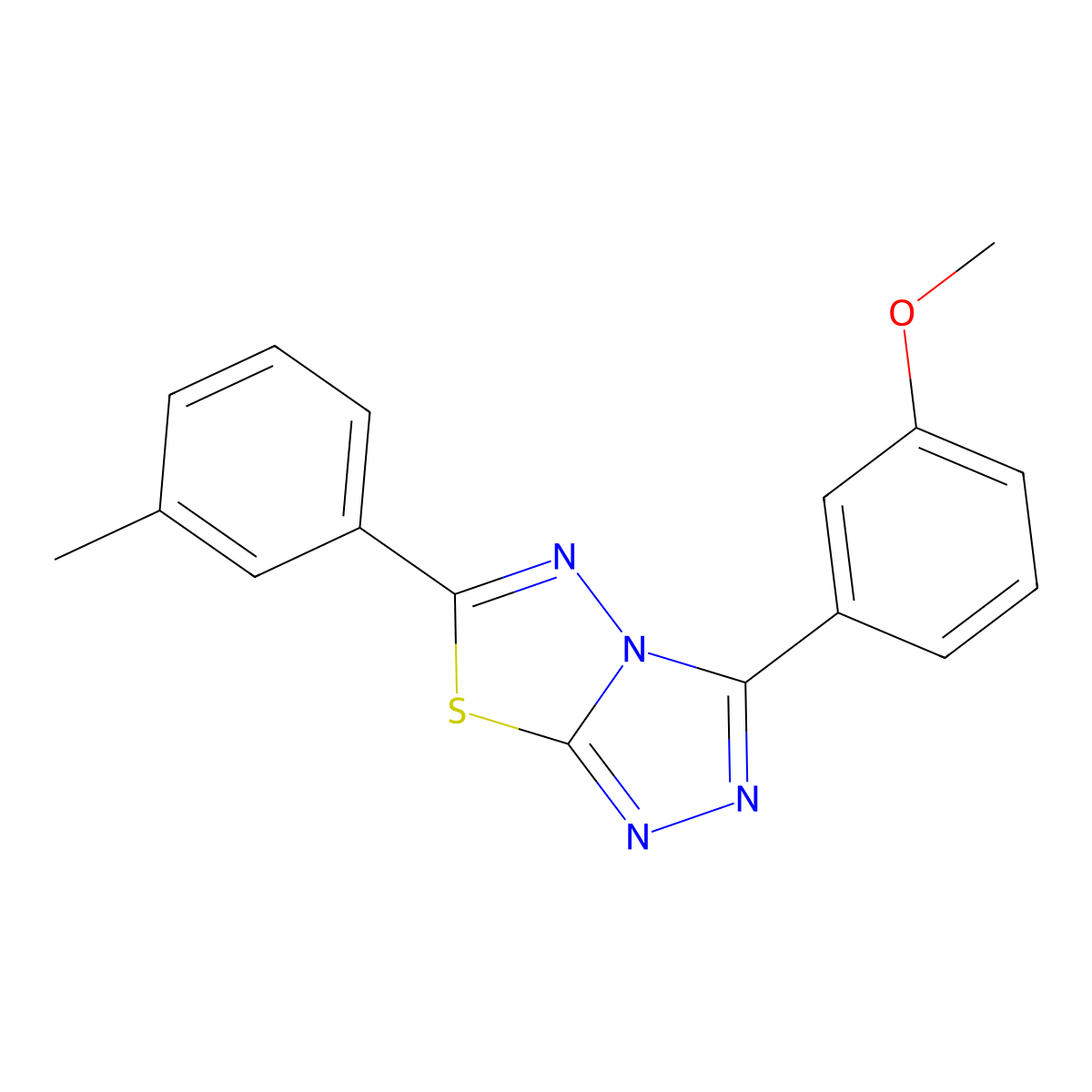 3-(3-Methoxyphenyl)-6-(3-methylphenyl)-[1,2,4]triazolo[3,4-b][1,3,4]thiadiazole molecular structure, CAS 578698-56-3