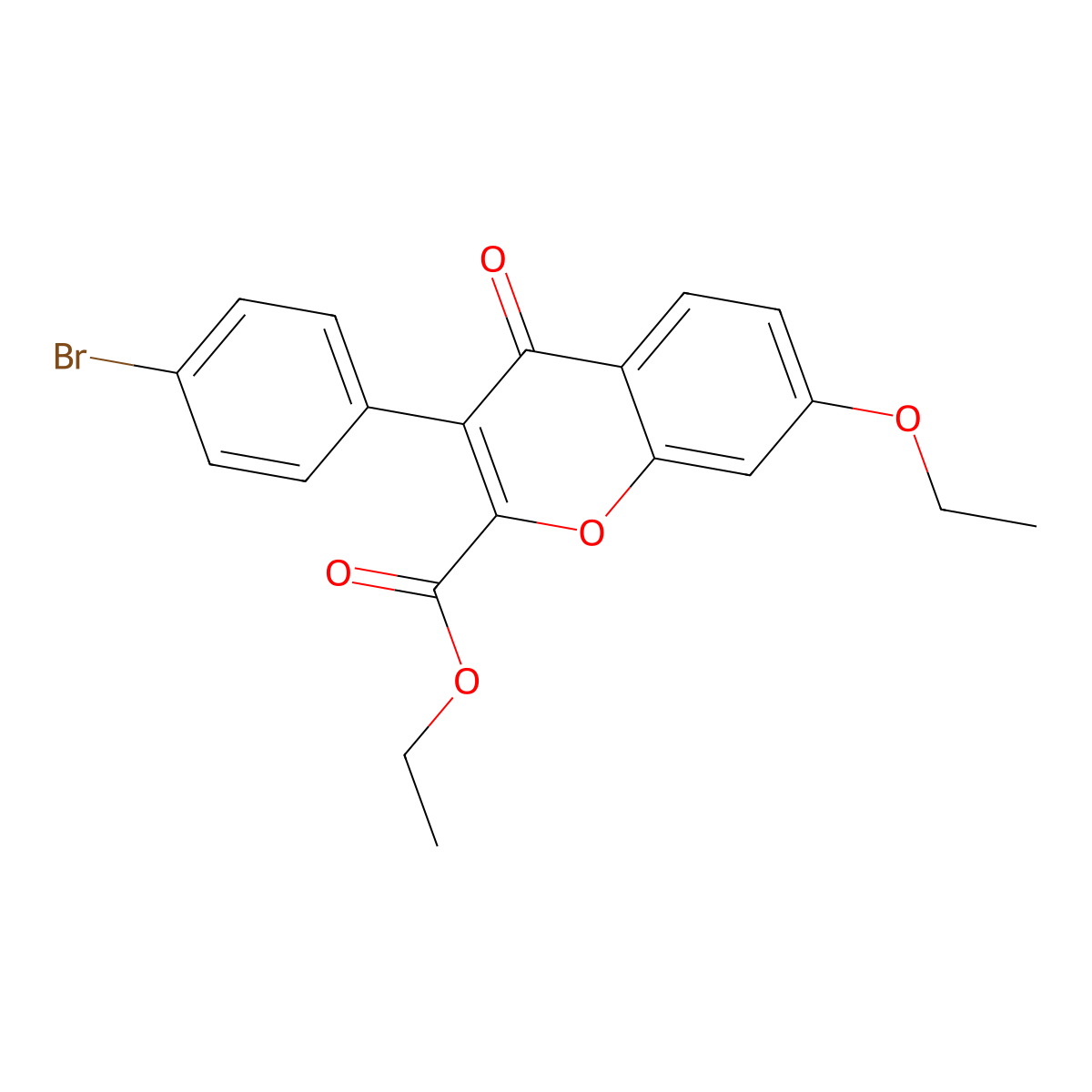 ethyl 3-(4-bromophenyl)-7-ethoxy-4-oxo-4H-chromene-2-carboxylate molecular structure, CAS 578699-04-4