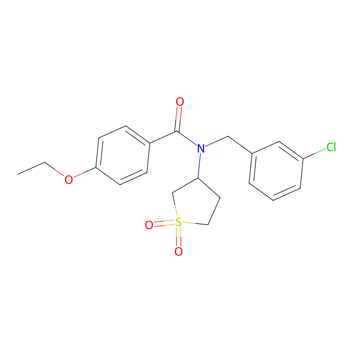 N-(3-chlorobenzyl)-N-(1,1-dioxidotetrahydrothiophen-3-yl)-4-ethoxybenzamide molecular structure, CAS 578699-30-6