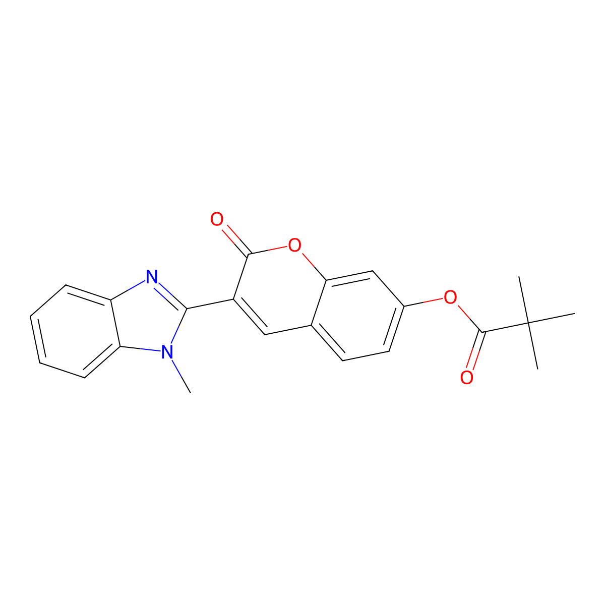 [3-(1-Methylbenzimidazol-2-yl)-2-oxochromen-7-yl] 2,2-dimethylpropanoate molecular structure, CAS 578699-45-3