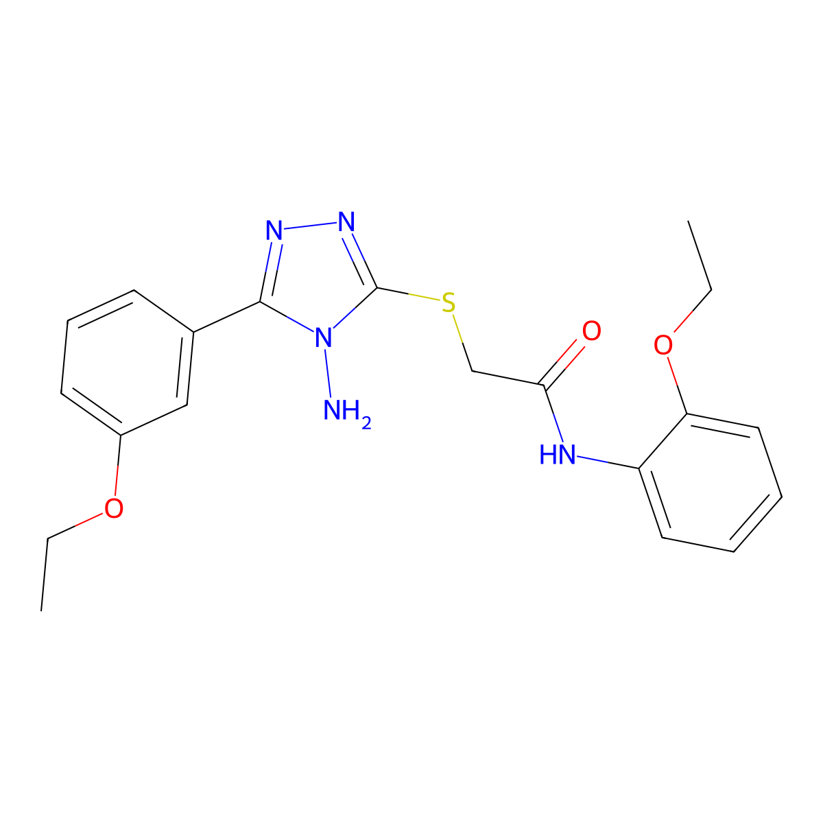 2-[4-amino-5-(3-ethoxyphenyl)(1,2,4-triazol-3-ylthio)]-N-(2-ethoxyphenyl)aceta mide molecular structure, CAS 578699-61-3