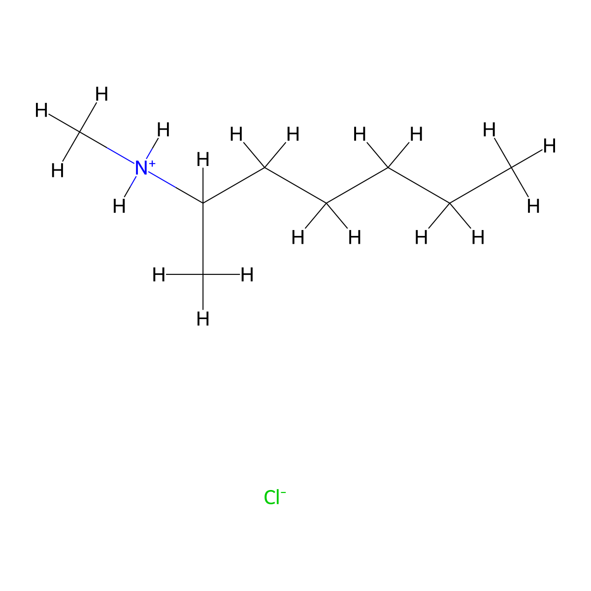 2-Heptanamine, N-methyl-, hydrochloride (1:1) molecular structure, CAS 5787-73-5
