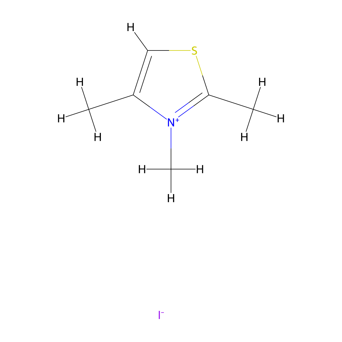 2,3,4-Trimethyl-1,3-thiazol-3-ium iodide molecular structure, CAS 5787-82-6