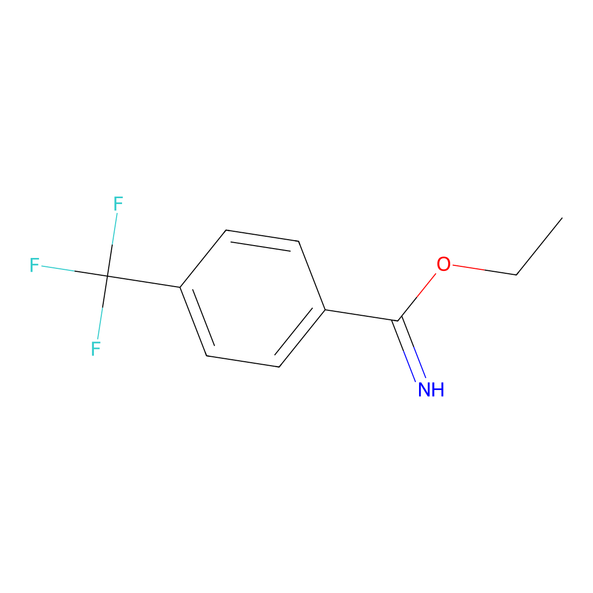 Ethyl 4-(trifluoromethyl)benzene-1-carboximidate molecular structure, CAS 57870-03-8
