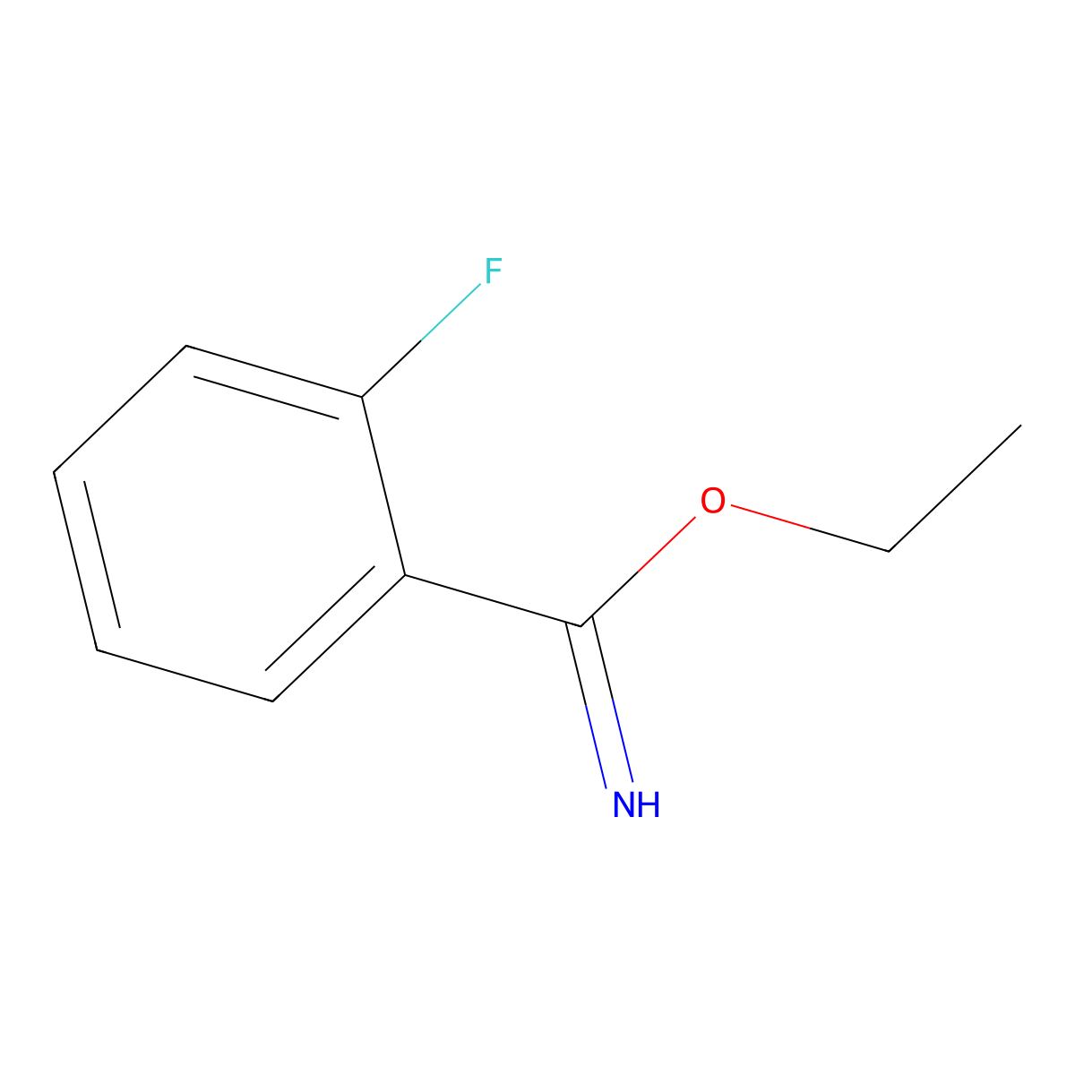 2-Fluoro-benzimidic acid ethyl ester molecular structure, CAS 57870-49-2