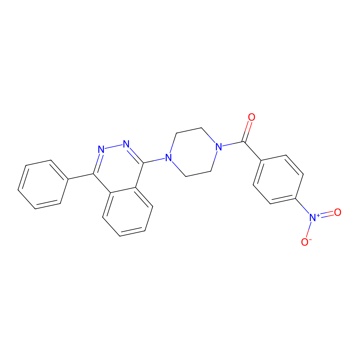 (4-Nitrophenyl)-[4-(4-phenylphthalazin-1-yl)piperazin-1-yl]methanone molecular structure, CAS 578700-07-9