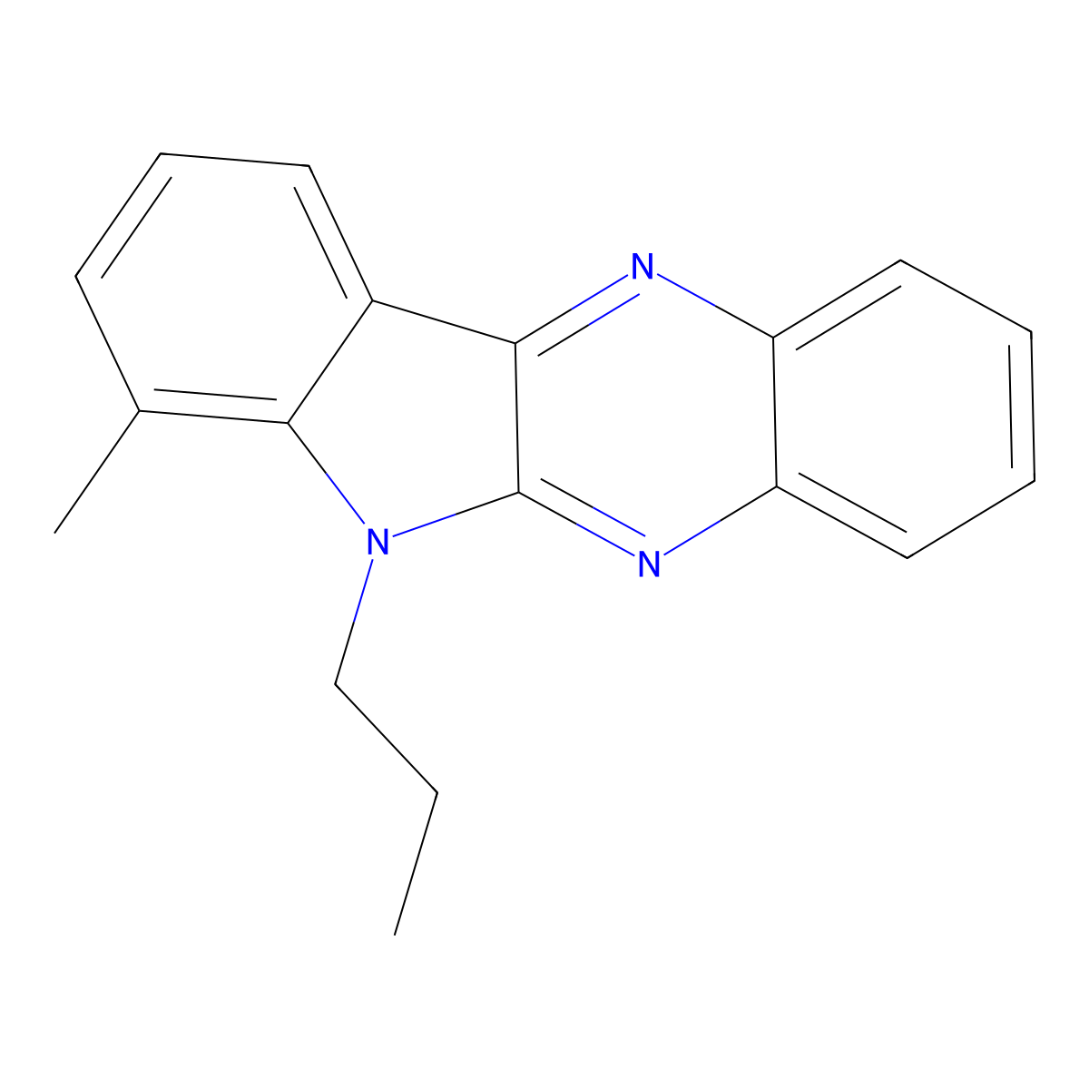 7-methyl-6-propyl-6H-indolo[2,3-b]quinoxaline molecular structure, CAS 578700-09-1
