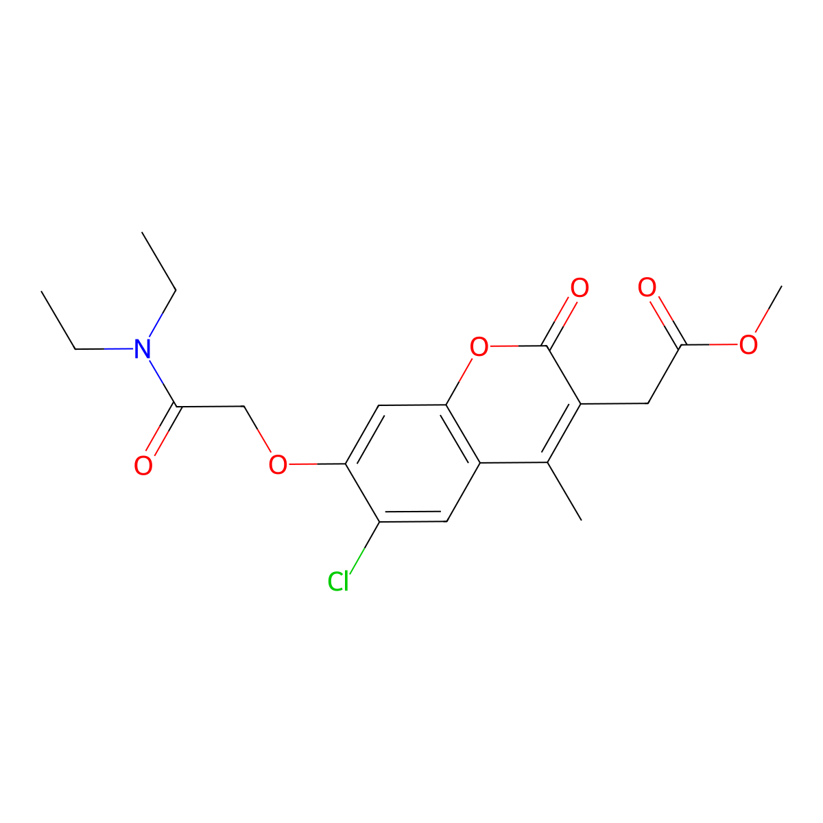 methyl {6-chloro-7-[2-(diethylamino)-2-oxoethoxy]-4-methyl-2-oxo-2H-chromen-3-yl}acetate molecular structure, CAS 578700-99-9