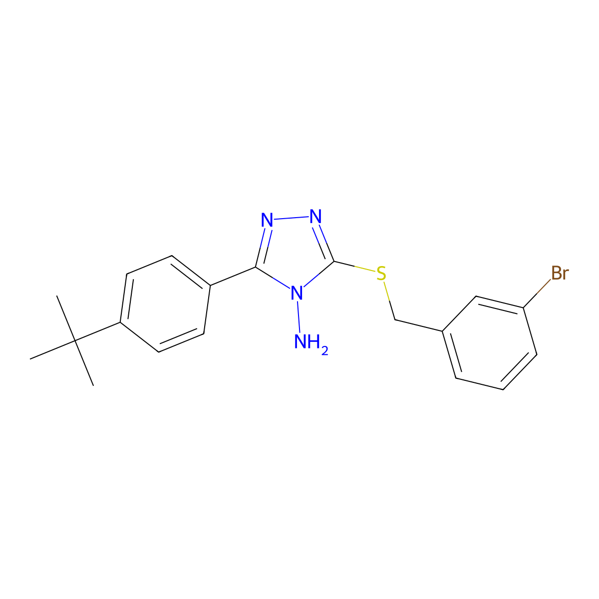 3-[(3-bromobenzyl)sulfanyl]-5-(4-tert-butylphenyl)-4H-1,2,4-triazol-4-amine molecular structure, CAS 578701-09-4