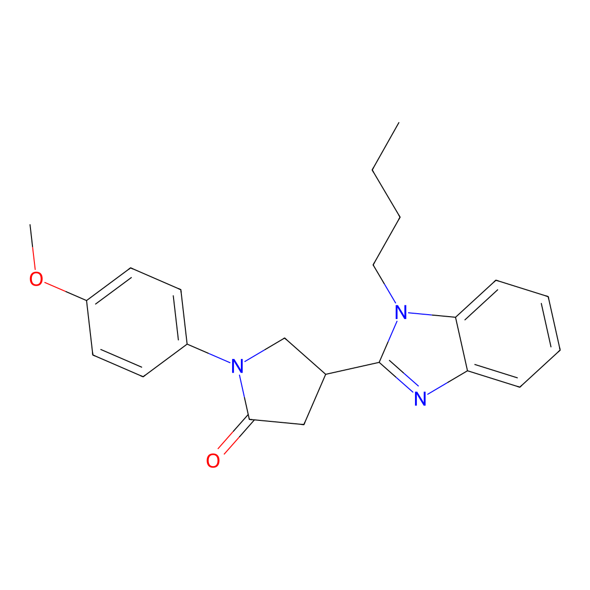 4-(1-Butylbenzimidazol-2-yl)-1-(4-methoxyphenyl)pyrrolidin-2-one molecular structure, CAS 578701-51-6