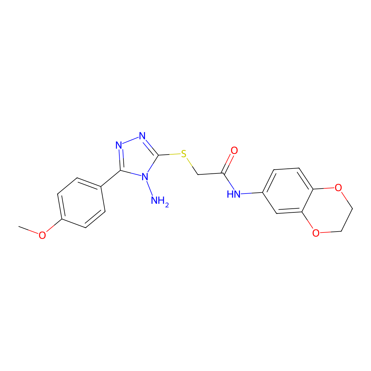 2-{[4-amino-5-(4-methoxyphenyl)-4H-1,2,4-triazol-3-yl]sulfanyl}-N-(2,3-dihydro-1,4-benzodioxin-6-yl)acetamide molecular structure, CAS 578701-86-7