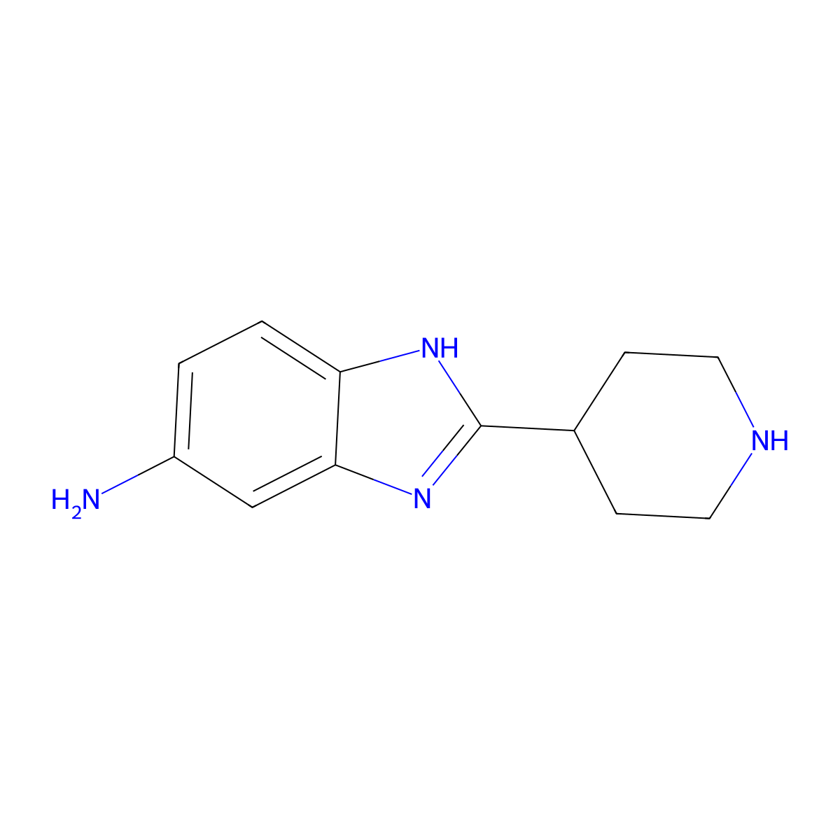 2-(piperidin-4-yl)-1H-1,3-benzodiazol-5-amine molecular structure, CAS 578708-97-1