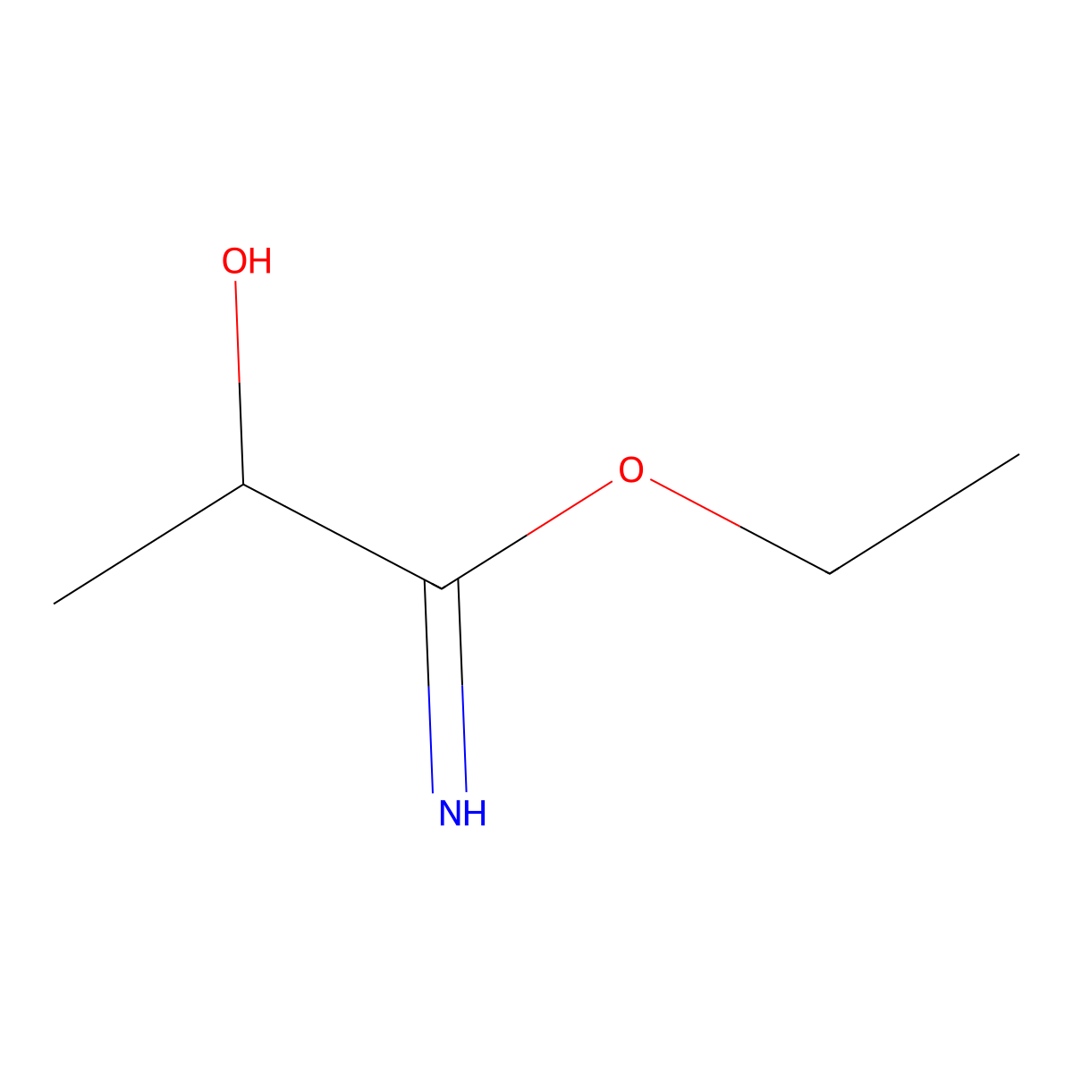 Ethyl 2-hydroxypropanecarboximidate molecular structure, CAS 57871-82-6