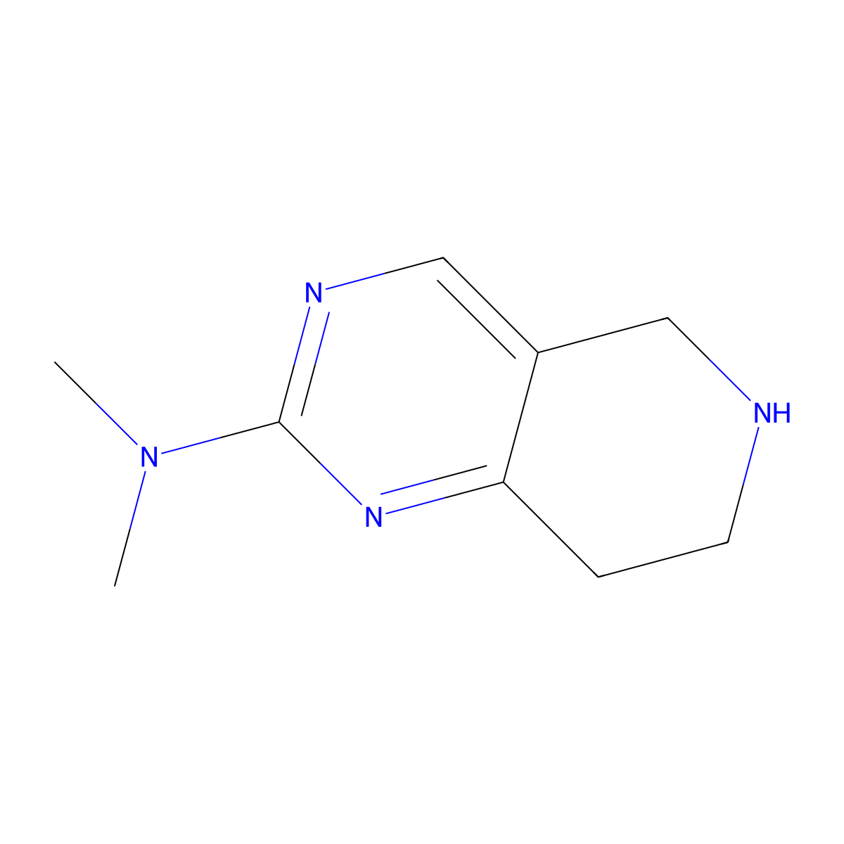N,N-dimethyl-5,6,7,8-tetrahydropyrido[4,3-d]pyrimidin-2-amine molecular structure, CAS 578713-43-6