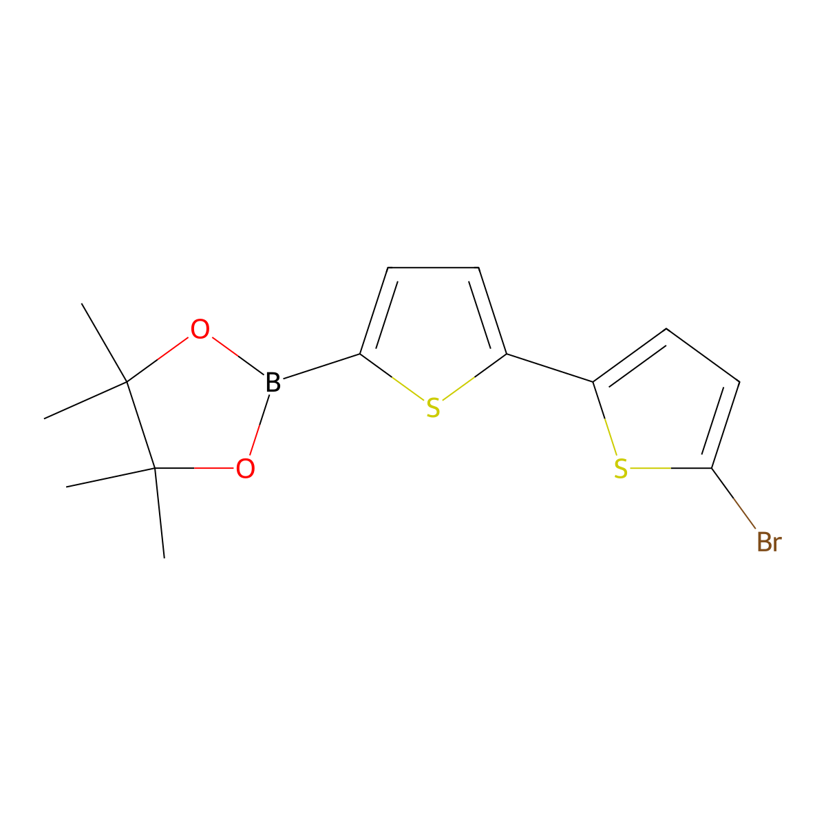 2-(5'-Bromo-[2,2'-bithiophen]-5-yl)-4,4,5,5-tetramethyl-1,3,2-dioxaborolane molecular structure, CAS 578715-23-8