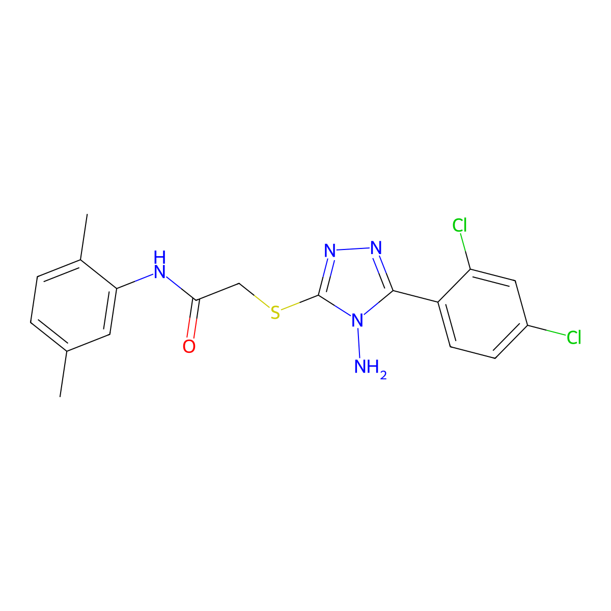 2-{[4-amino-5-(2,4-dichlorophenyl)-4H-1,2,4-triazol-3-yl]sulfanyl}-N-(2,5-dimethylphenyl)acetamide molecular structure, CAS 578718-37-3