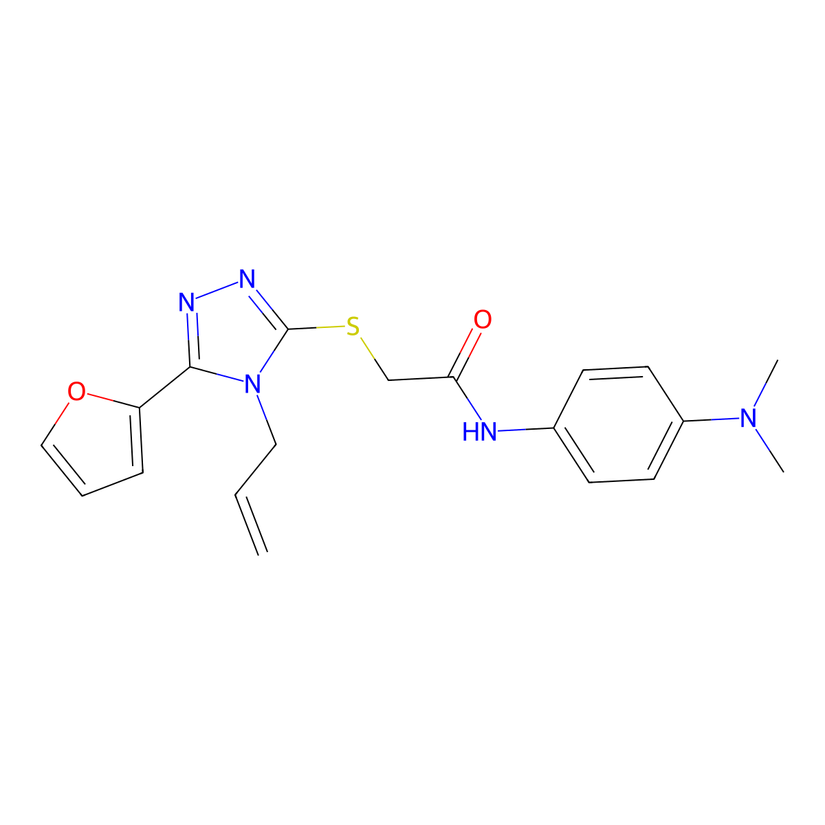 2-{[4-Allyl-5-(2-furyl)-4H-1,2,4-triazol-3-YL]sulfanyl}-N-[4-(dimethylamino)phenyl]acetamide molecular structure, CAS 578718-68-0