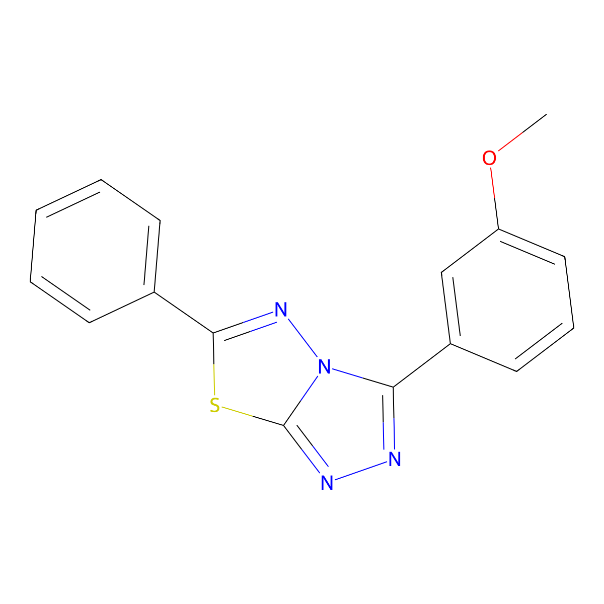3-(3-Methoxyphenyl)-6-phenyl-[1,2,4]triazolo[3,4-b][1,3,4]thiadiazole molecular structure, CAS 578719-04-7