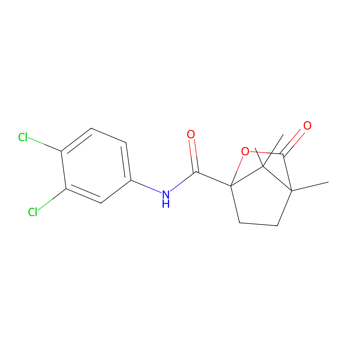 N-(3,4-dichlorophenyl)-4,7,7-trimethyl-3-oxo-2-oxabicyclo[2.2.1]heptane-1-carboxamide molecular structure, CAS 578719-17-2