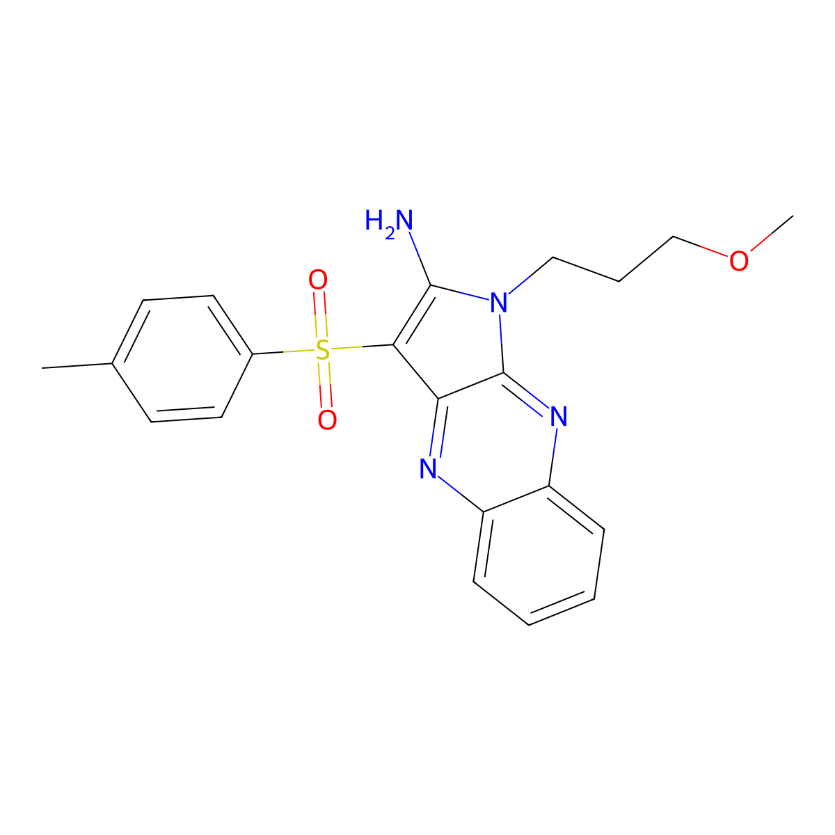 1-(3-methoxypropyl)-3-tosyl-1H-pyrrolo[2,3-b]quinoxalin-2-amine molecular structure, CAS 578719-24-1