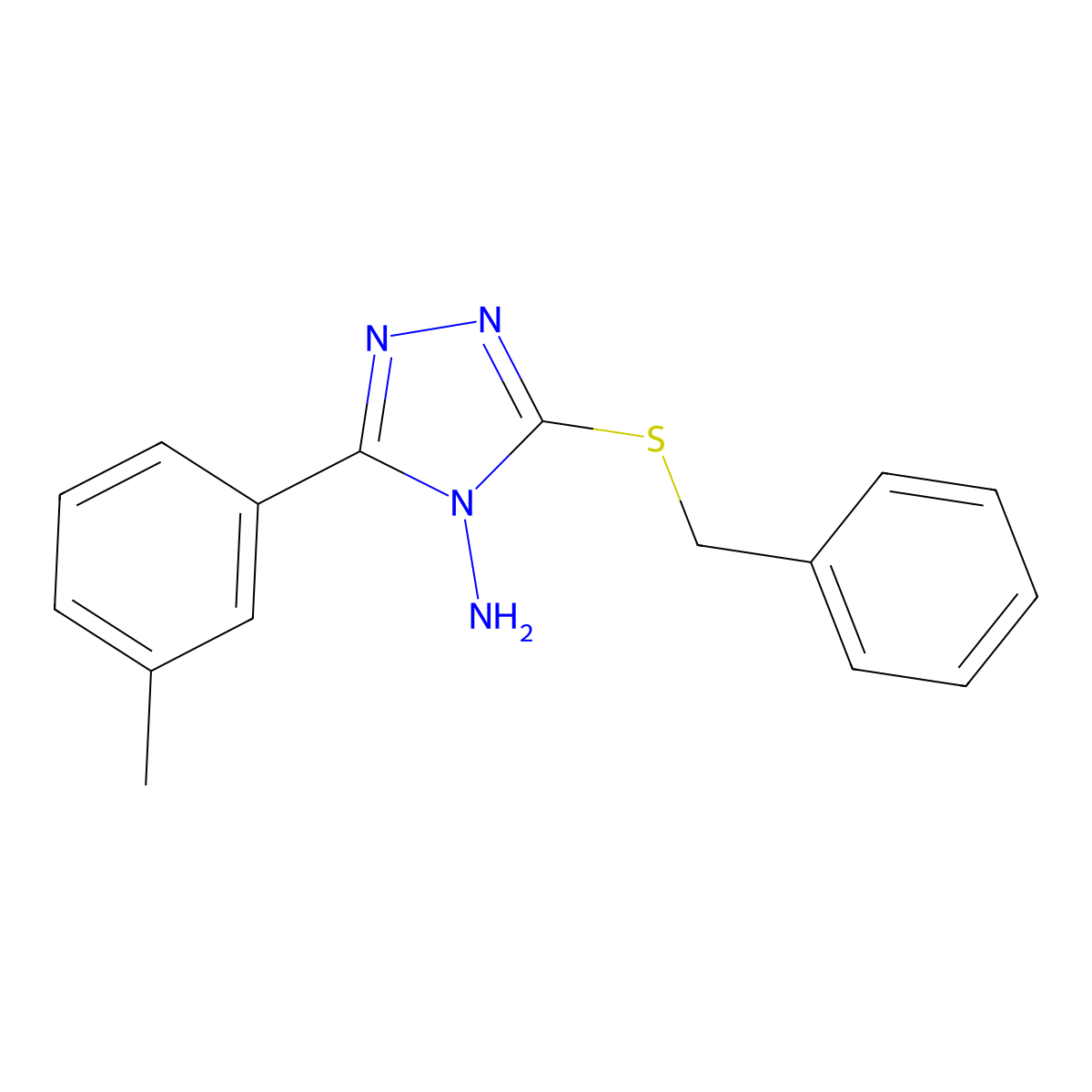 5-(3-Methylphenyl)-3-(phenylmethylthio)-1,2,4-triazole-4-ylamine molecular structure, CAS 578719-32-1