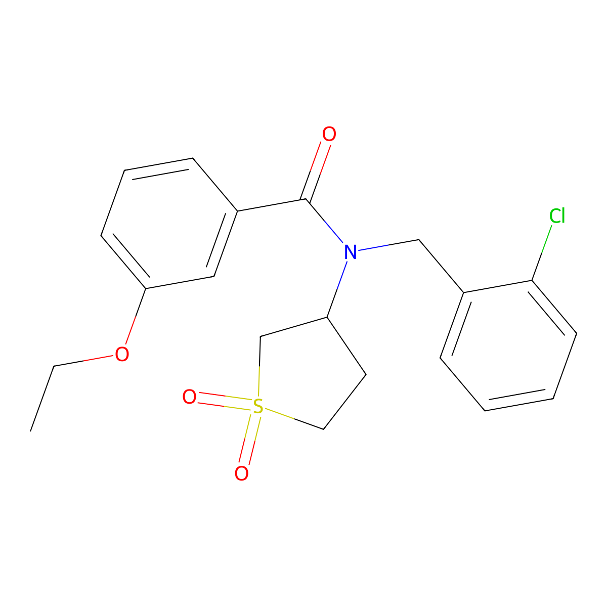 N-[(2-chlorophenyl)methyl]-N-(1,1-dioxothiolan-3-yl)-3-ethoxybenzamide molecular structure, CAS 578719-46-7