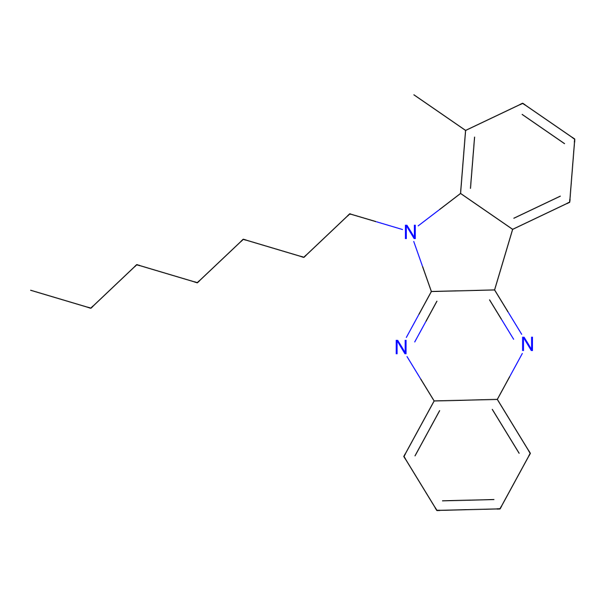 6-heptyl-7-methyl-6H-indolo[2,3-b]quinoxaline molecular structure, CAS 578719-47-8