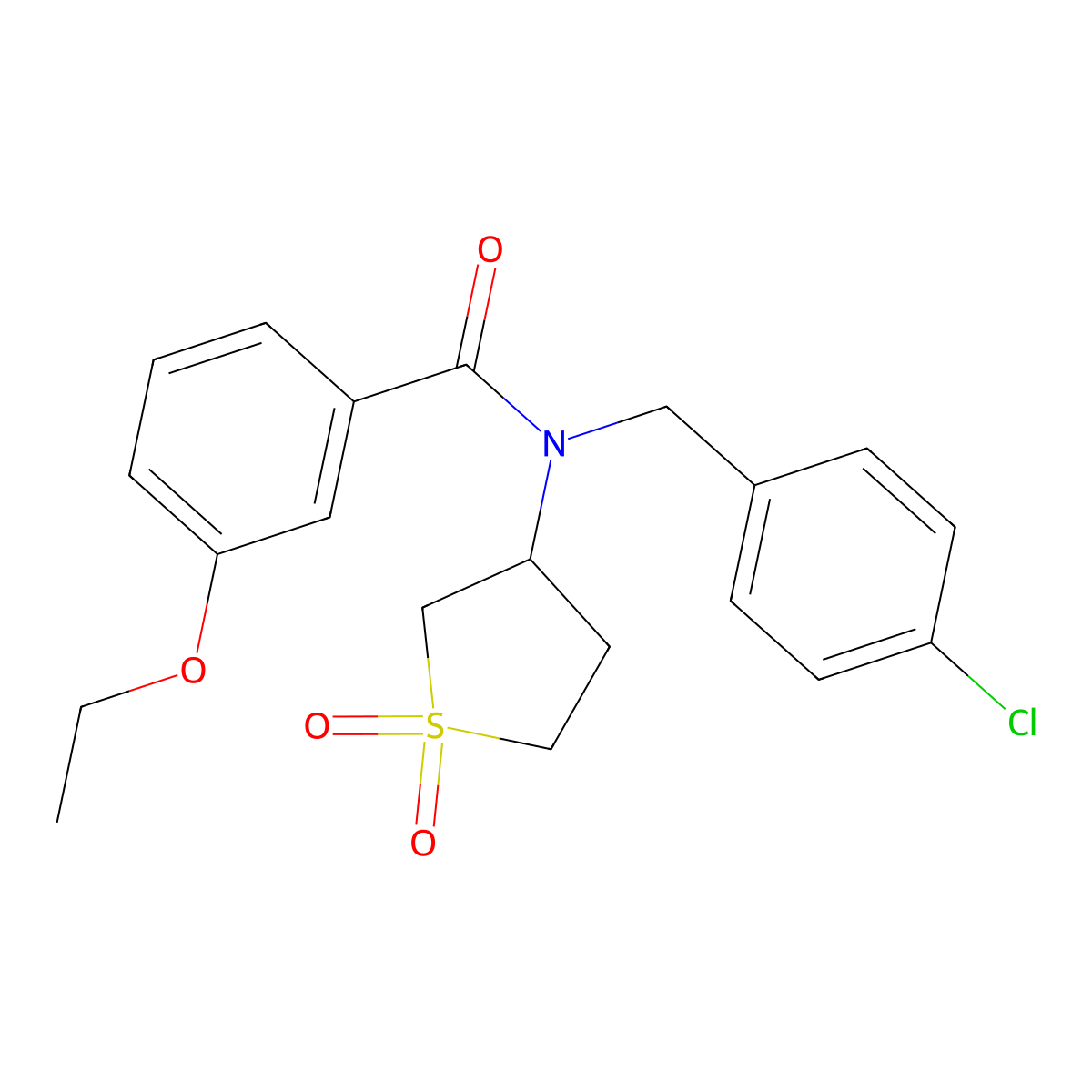 N-(4-chlorobenzyl)-N-(1,1-dioxidotetrahydrothiophen-3-yl)-3-ethoxybenzamide molecular structure, CAS 578719-68-3