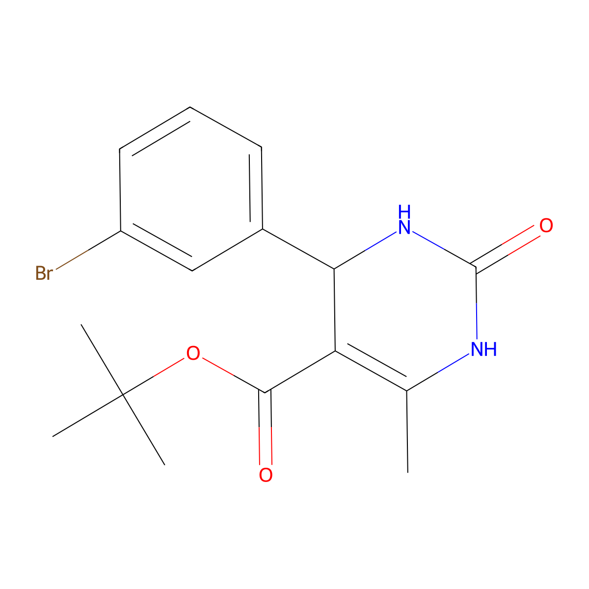 tert-butyl 4-(3-bromophenyl)-6-methyl-2-oxo-3,4-dihydro-1H-pyrimidine-5-carboxylate molecular structure, CAS 578720-09-9