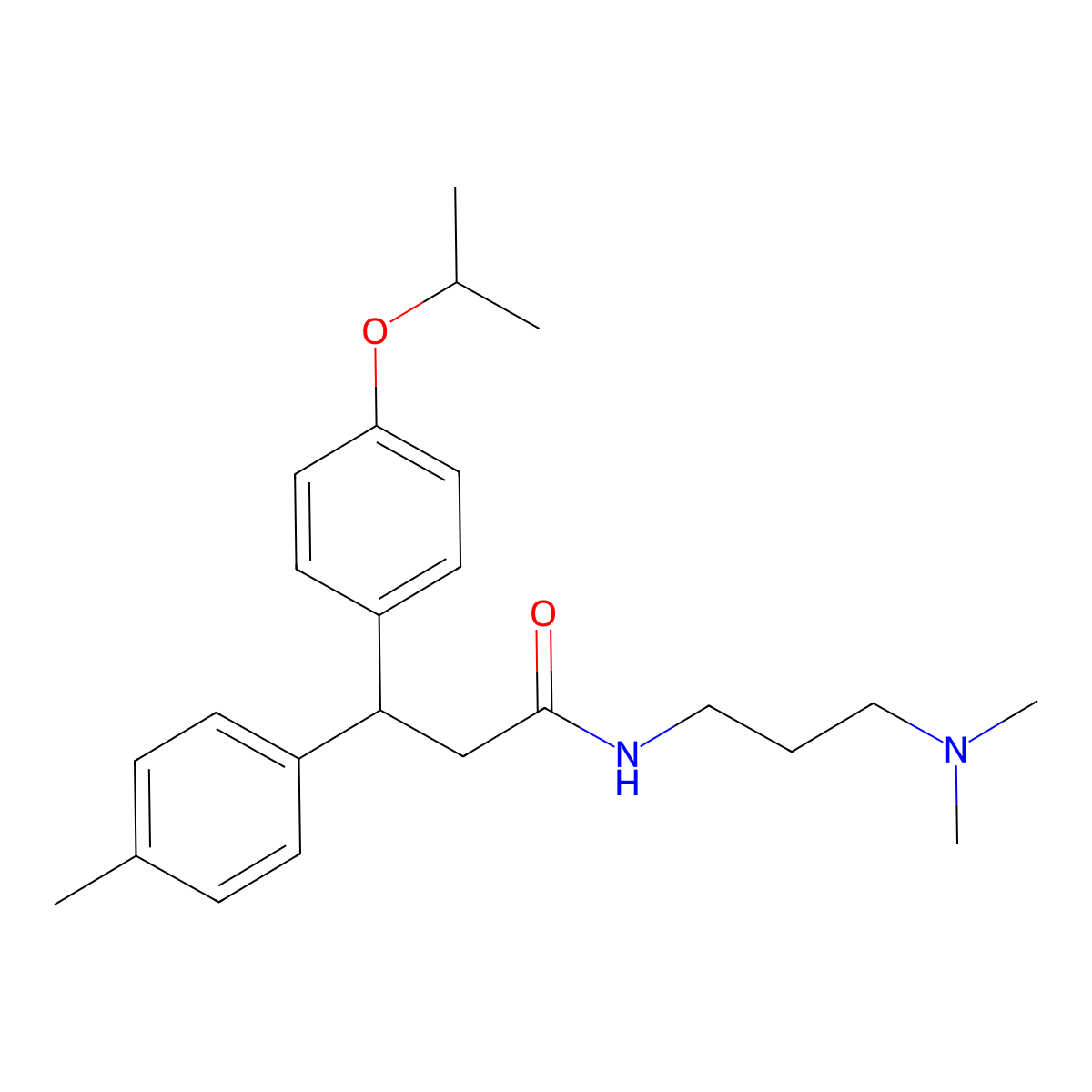 N-[3-(dimethylamino)propyl]-3-(4-methylphenyl)-3-(4-propan-2-yloxyphenyl)propanamide molecular structure, CAS 578720-31-7
