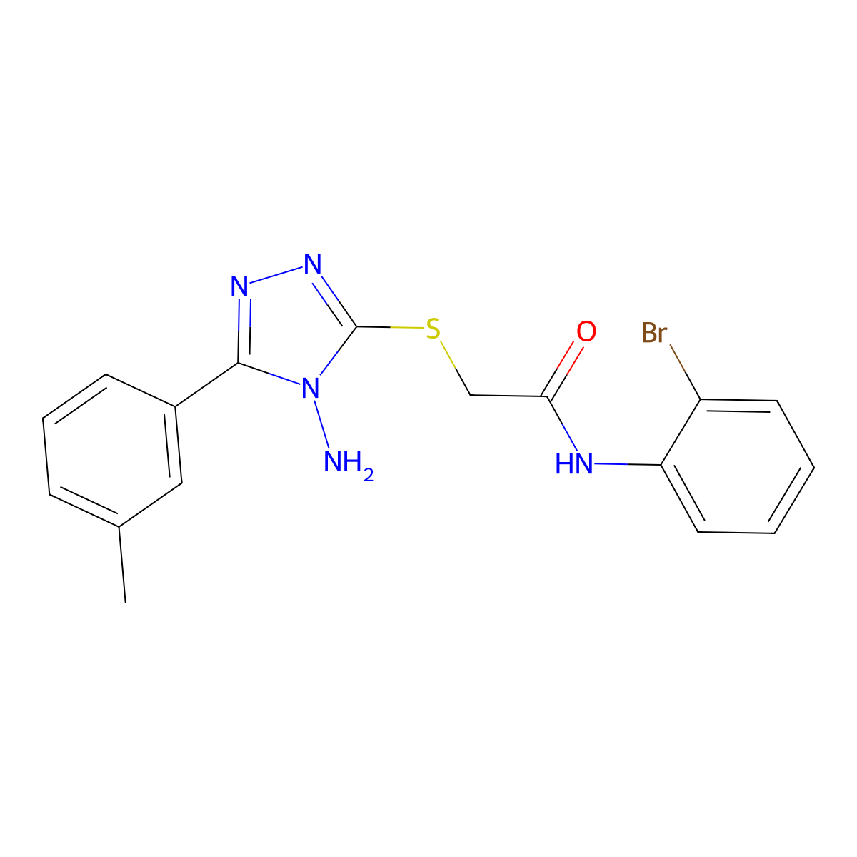 2-{[4-amino-5-(3-methylphenyl)-4H-1,2,4-triazol-3-yl]sulfanyl}-N-(2-bromophenyl)acetamide molecular structure, CAS 578720-46-4