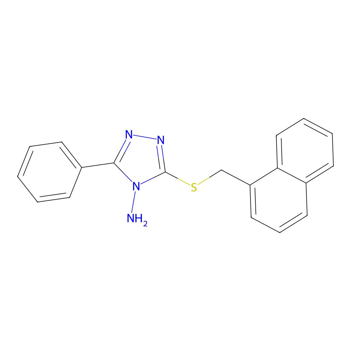 3-(Naphthylmethylthio)-5-phenyl-1,2,4-triazole-4-ylamine molecular structure, CAS 578720-59-9