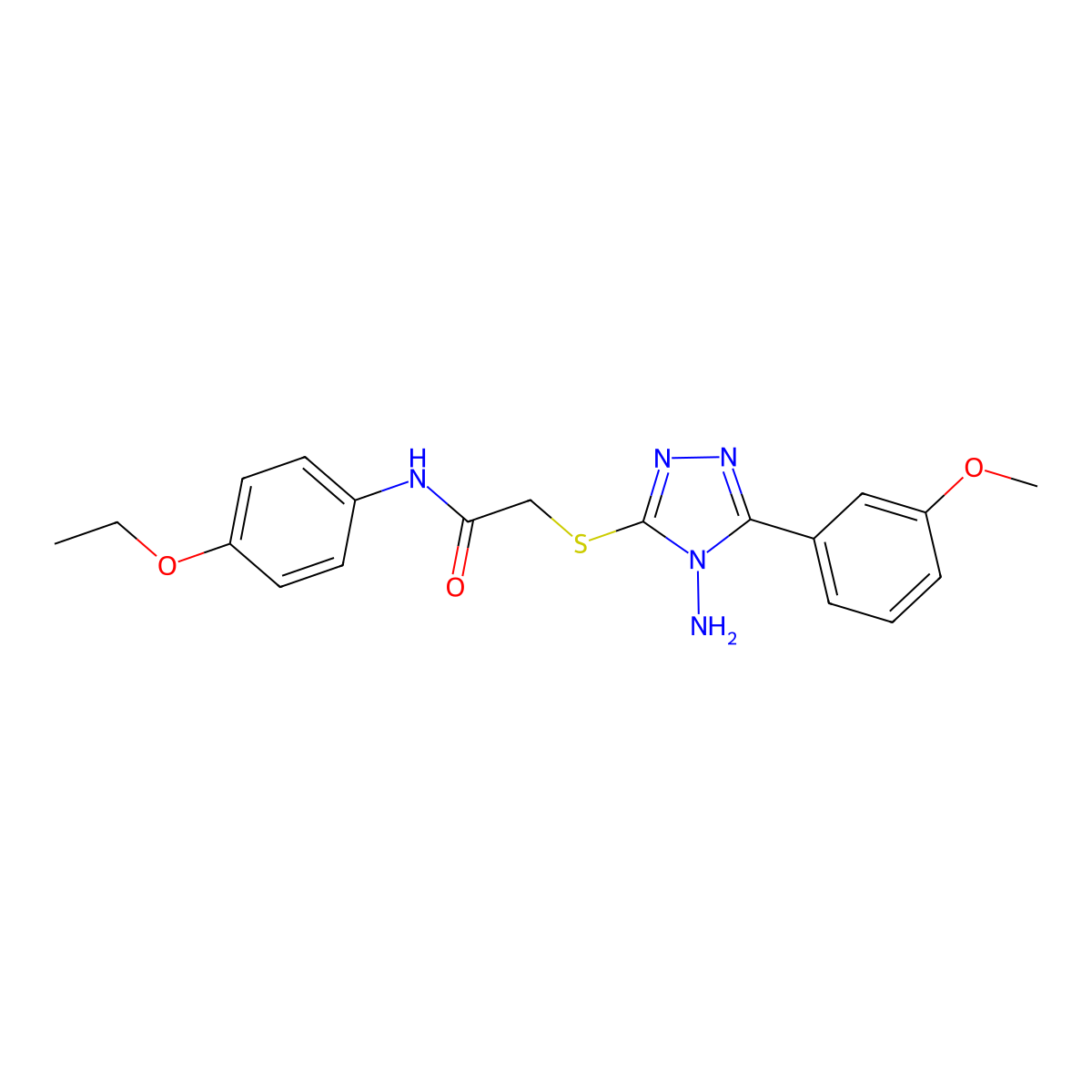 2-[[4-amino-5-(3-methoxyphenyl)-1,2,4-triazol-3-yl]sulfanyl]-N-(4-ethoxyphenyl)acetamide molecular structure, CAS 578721-46-7
