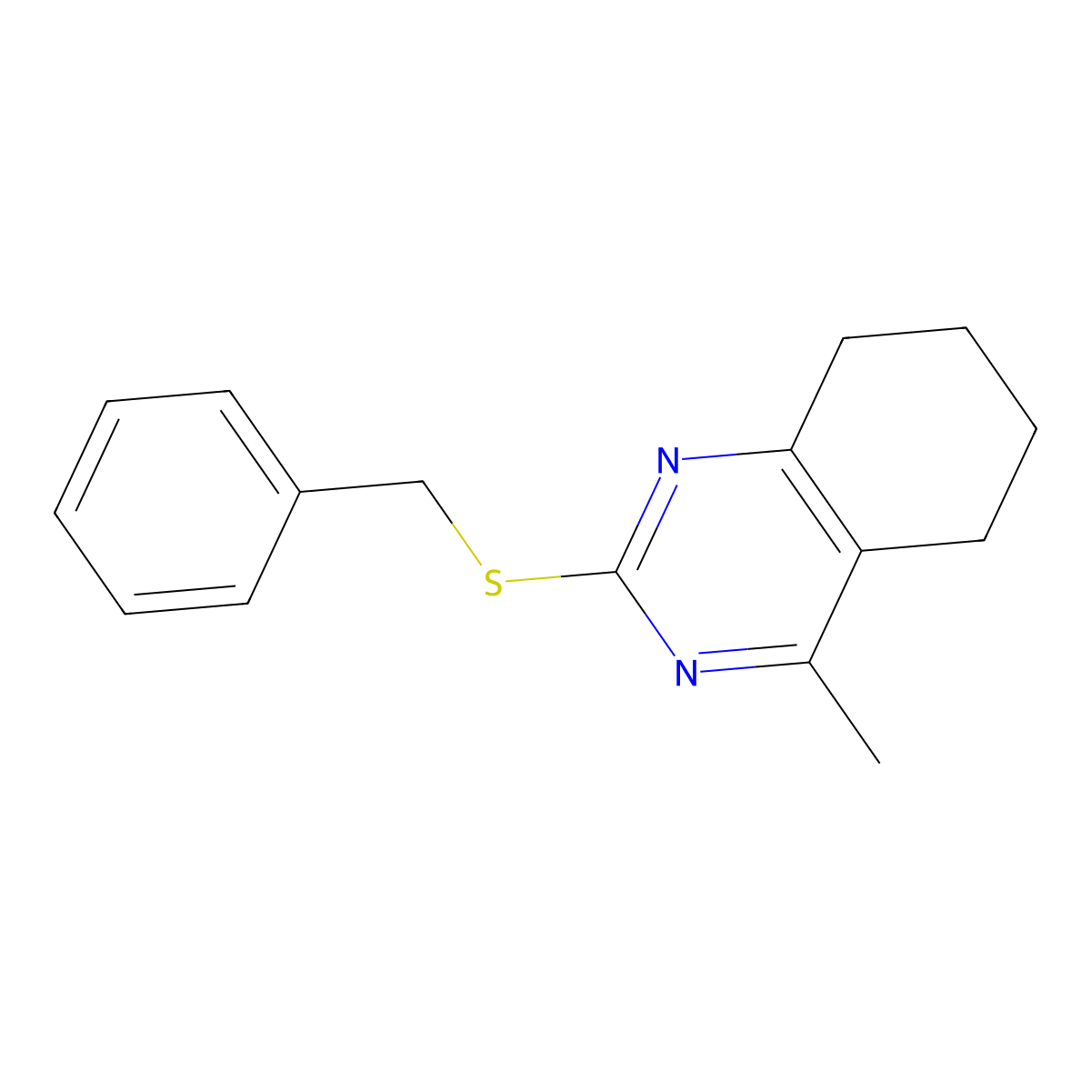2-(Benzylsulfanyl)-4-methyl-5,6,7,8-tetrahydroquinazoline molecular structure, CAS 578721-53-6