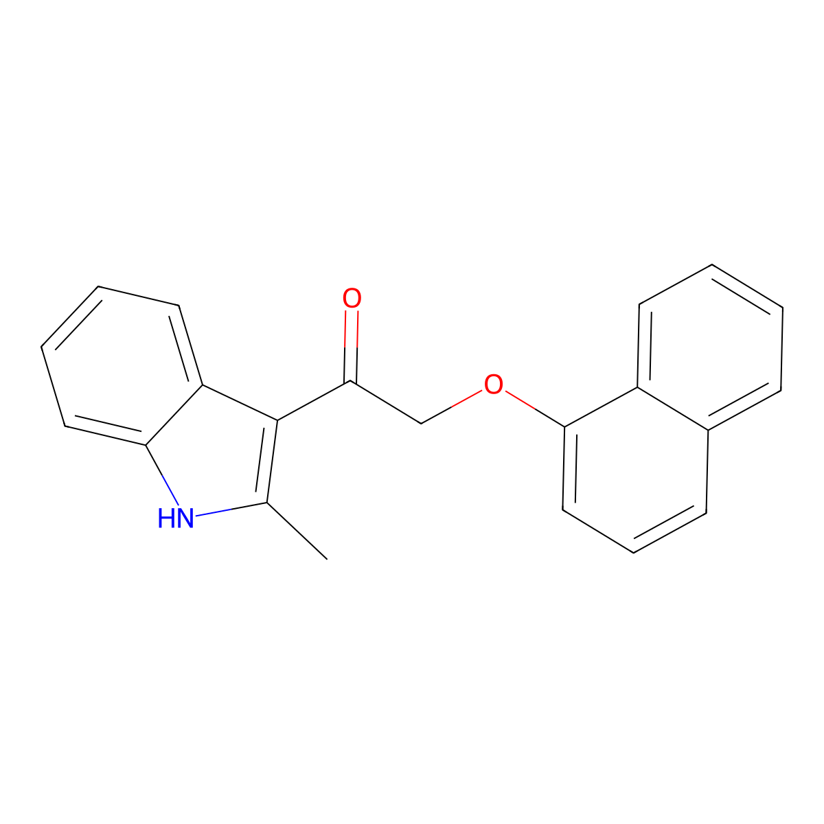 1-(2-methyl-1H-indol-3-yl)-2-(naphthalen-1-yloxy)ethanone molecular structure, CAS 578722-17-5
