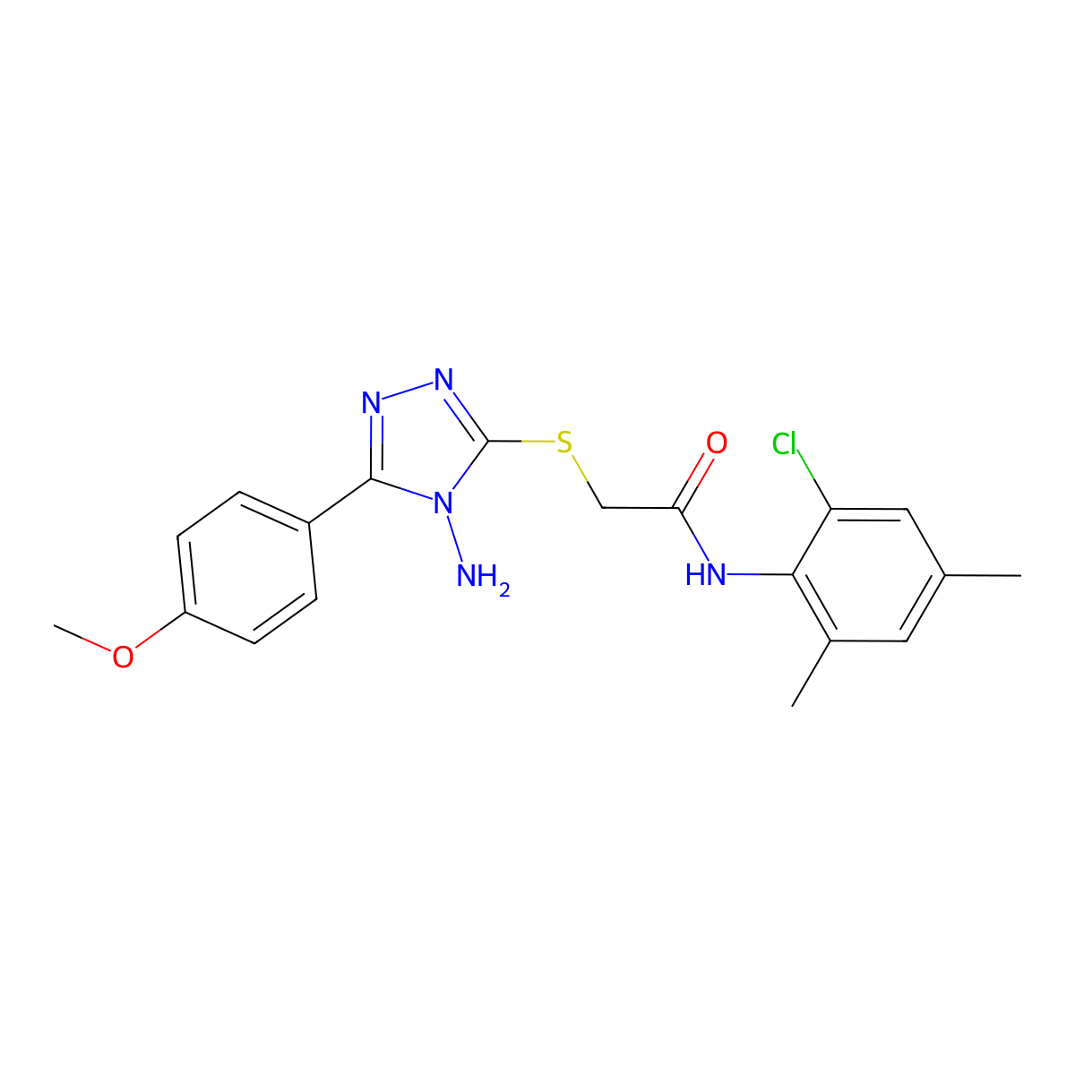 2-{[4-amino-5-(4-methoxyphenyl)-4H-1,2,4-triazol-3-yl]sulfanyl}-N-(2-chloro-4,6-dimethylphenyl)acetamide molecular structure, CAS 578722-50-6