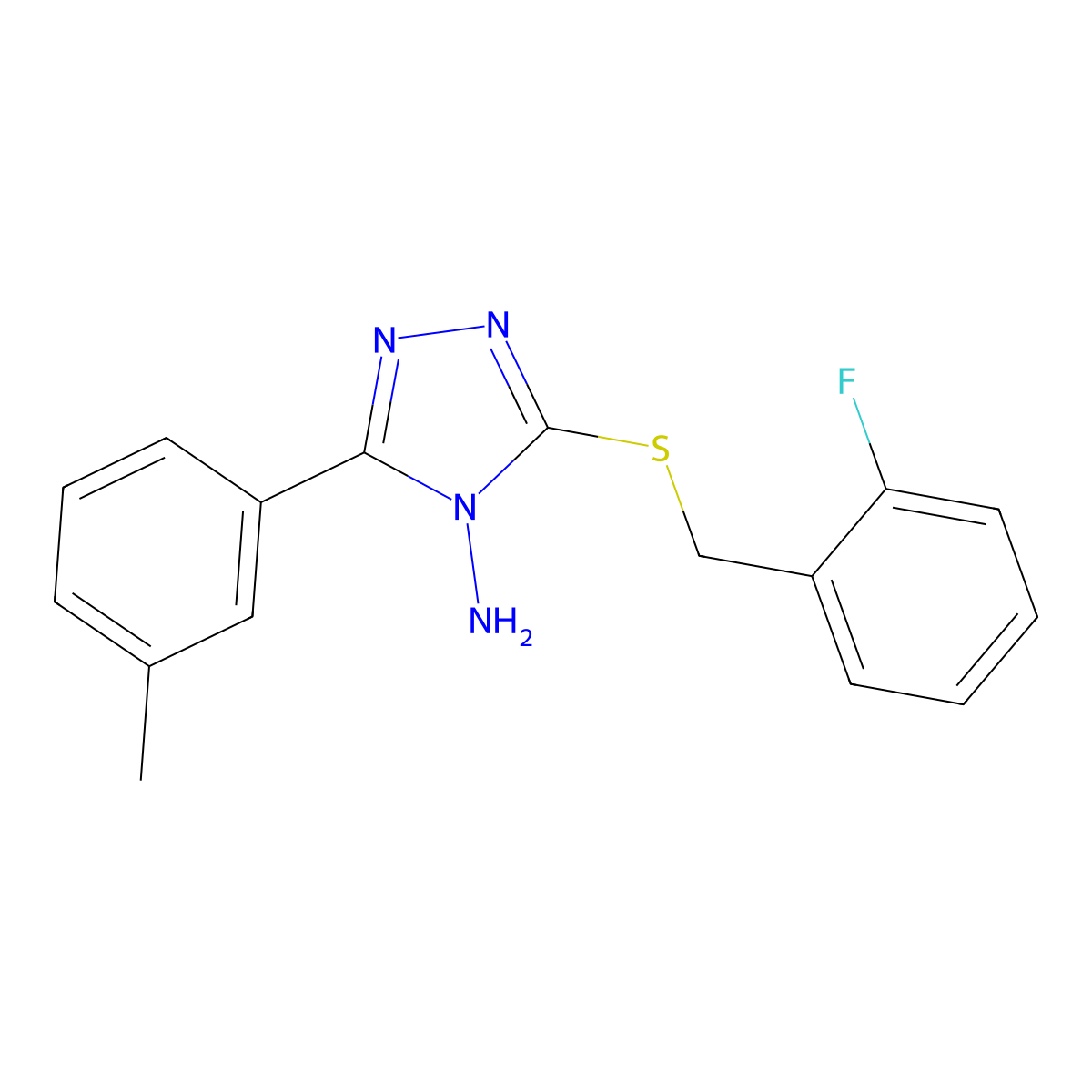 3-[(2-Fluorophenyl)methylthio]-5-(3-methylphenyl)-1,2,4-triazole-4-ylamine molecular structure, CAS 578724-25-1