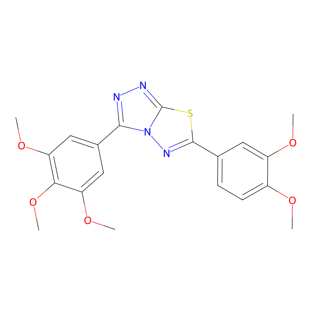 6-(3,4-Dimethoxyphenyl)-3-(3,4,5-trimethoxyphenyl)-[1,2,4]triazolo[3,4-b][1,3,4]thiadiazole molecular structure, CAS 578732-52-2