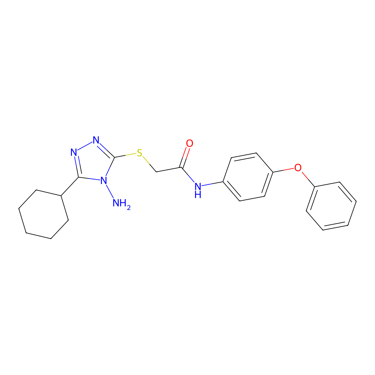 2-[(4-amino-5-cyclohexyl-4H-1,2,4-triazol-3-yl)sulfanyl]-N-(4-phenoxyphenyl)acetamide molecular structure, CAS 578732-53-3