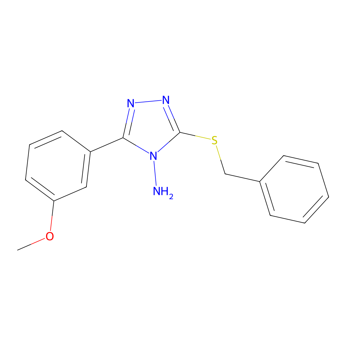 5-(3-Methoxyphenyl)-3-(phenylmethylthio)-1,2,4-triazole-4-ylamine molecular structure, CAS 578732-78-2