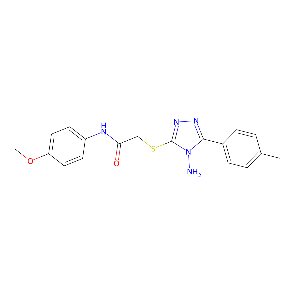 2-{[4-amino-5-(4-methylphenyl)-4H-1,2,4-triazol-3-yl]sulfanyl}-N-(4-methoxyphenyl)acetamide molecular structure, CAS 578732-87-3