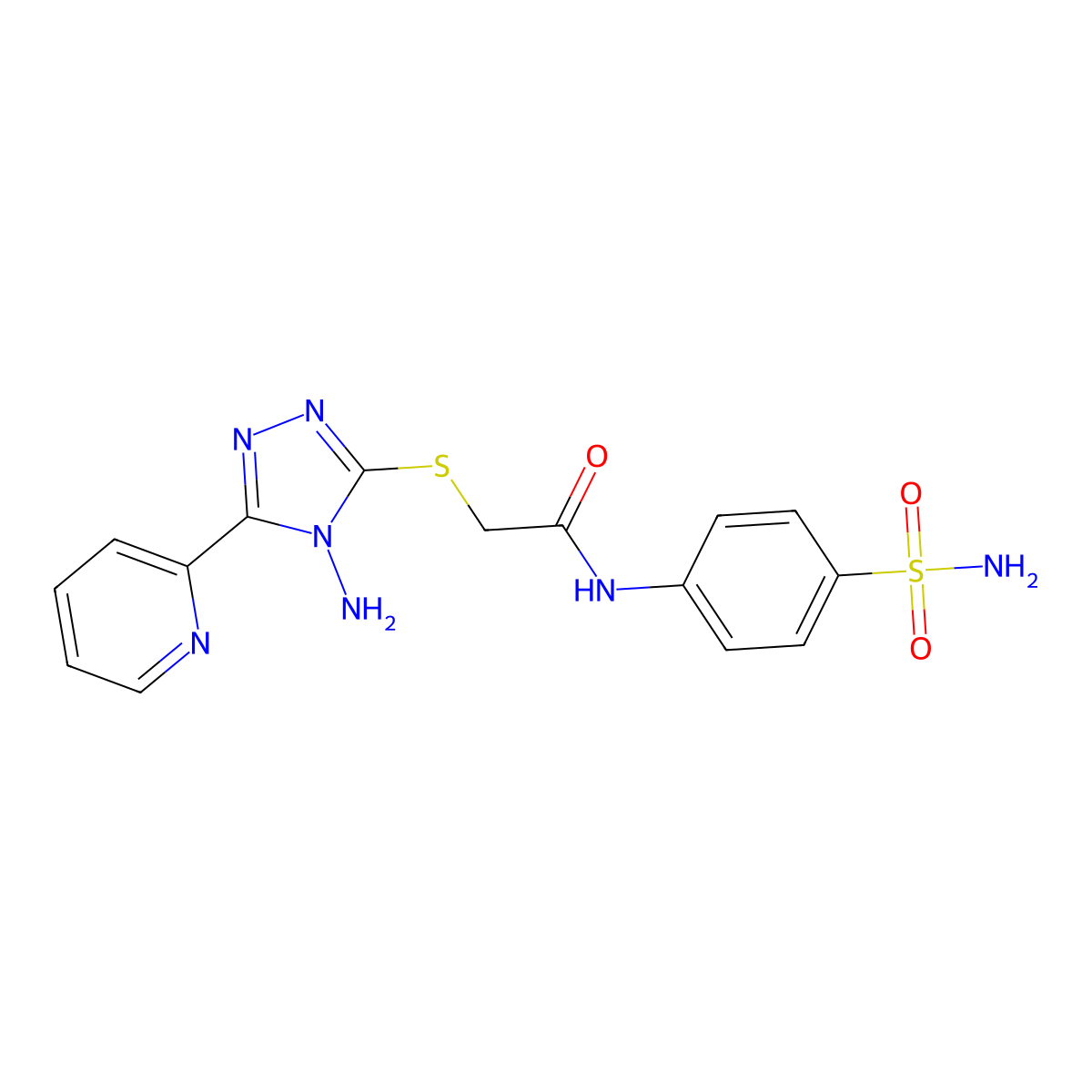 2-{[4-amino-5-(pyridin-2-yl)-4H-1,2,4-triazol-3-yl]sulfanyl}-N-(4-sulfamoylphenyl)acetamide molecular structure, CAS 578733-05-8