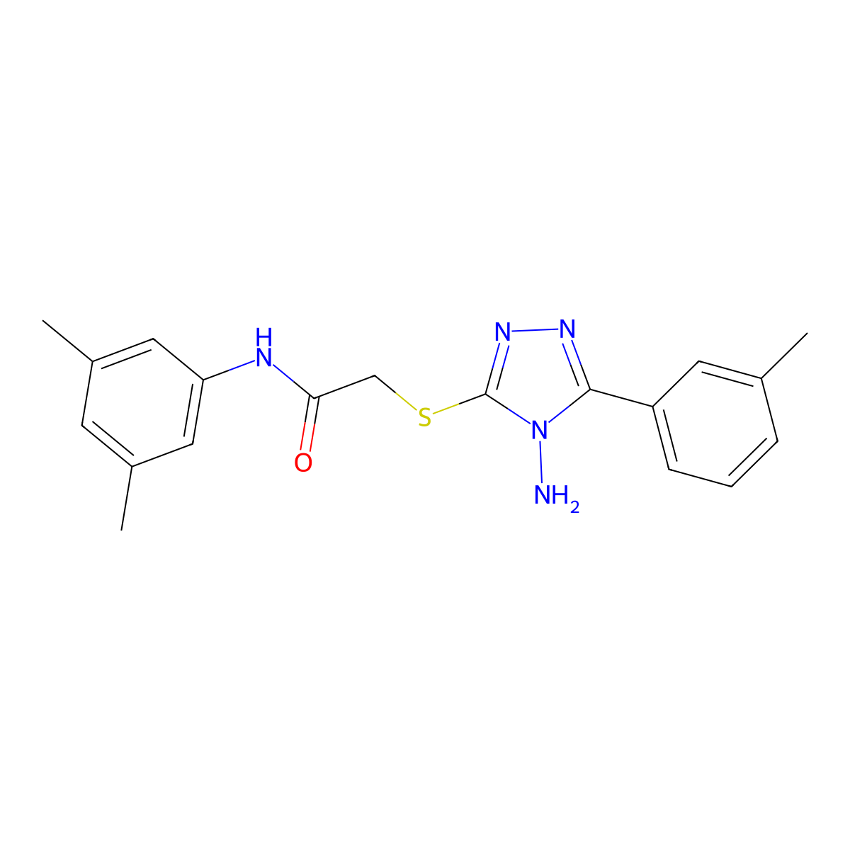 2-((4-amino-5-(m-tolyl)-4H-1,2,4-triazol-3-yl)thio)-N-(3,5-dimethylphenyl)acetamide molecular structure, CAS 578733-07-0