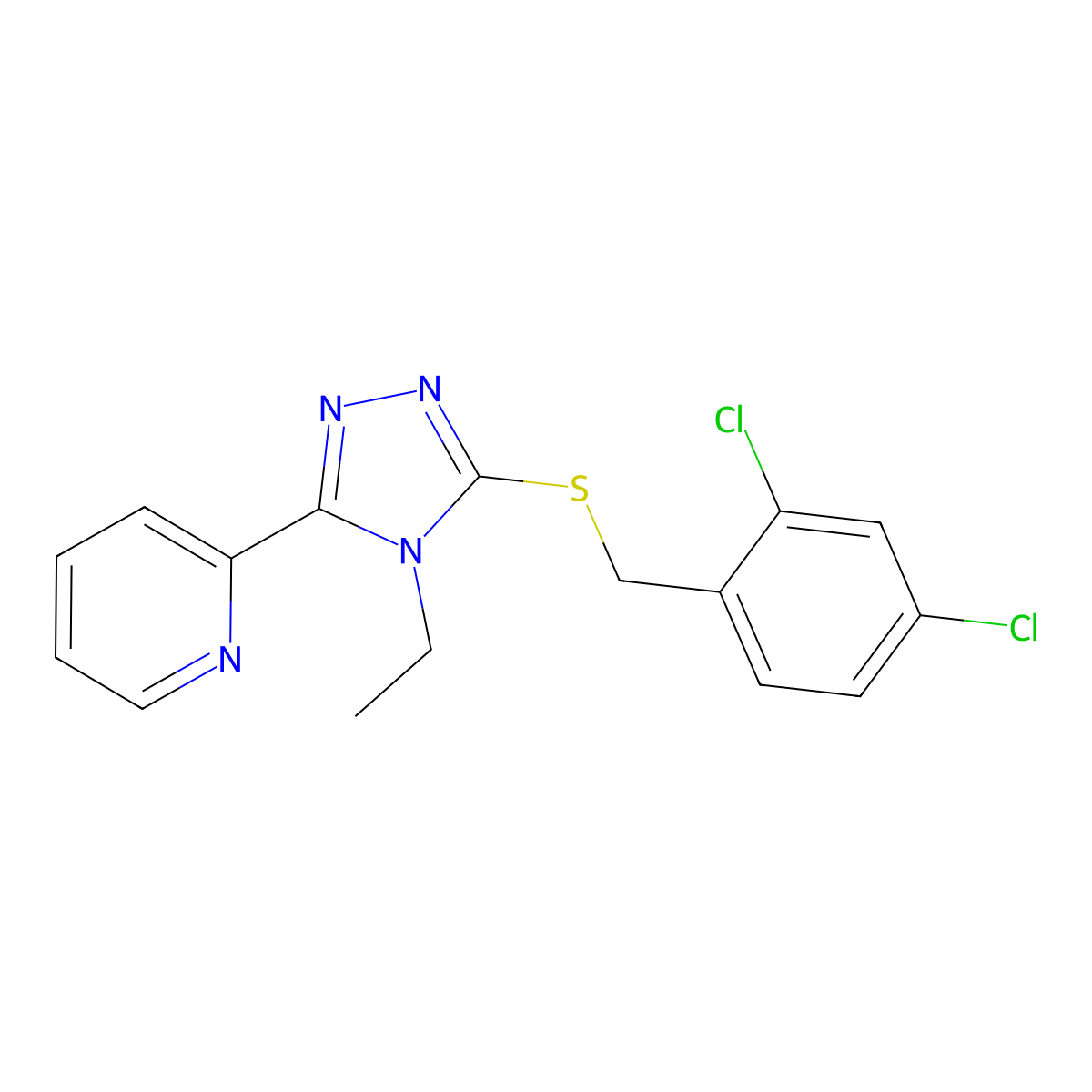 2-(5-((2,4-Dichlorobenzyl)thio)-4-ethyl-4H-1,2,4-triazol-3-YL)pyridine molecular structure, CAS 578733-34-3