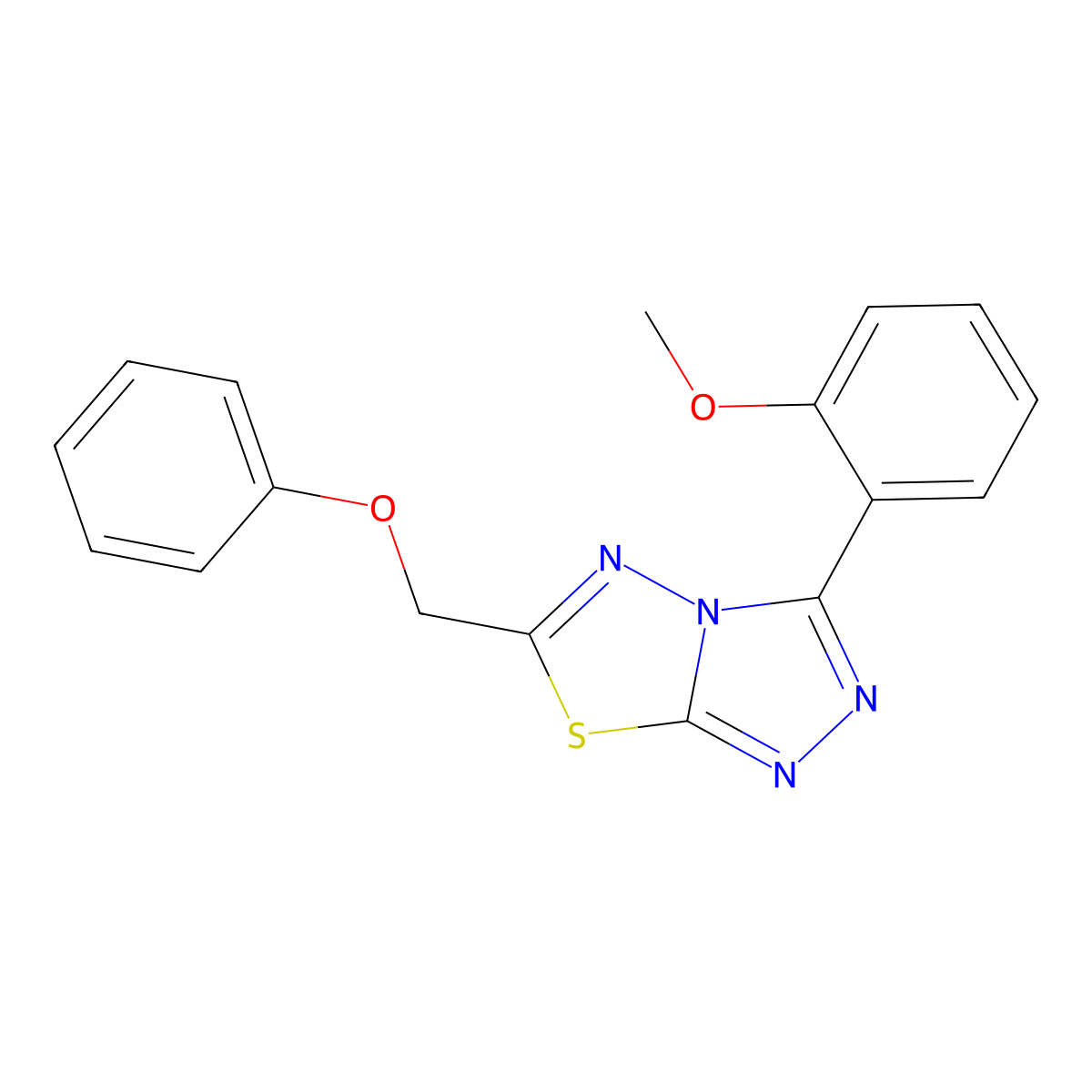 3-(2-Methoxyphenyl)-6-(phenoxymethyl)-[1,2,4]triazolo[3,4-b][1,3,4]thiadiazole molecular structure, CAS 578733-36-5