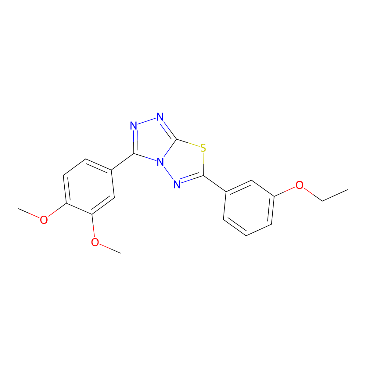3-(3,4-Dimethoxyphenyl)-6-(3-ethoxyphenyl)-[1,2,4]triazolo[3,4-b][1,3,4]thiadiazole molecular structure, CAS 578734-26-6