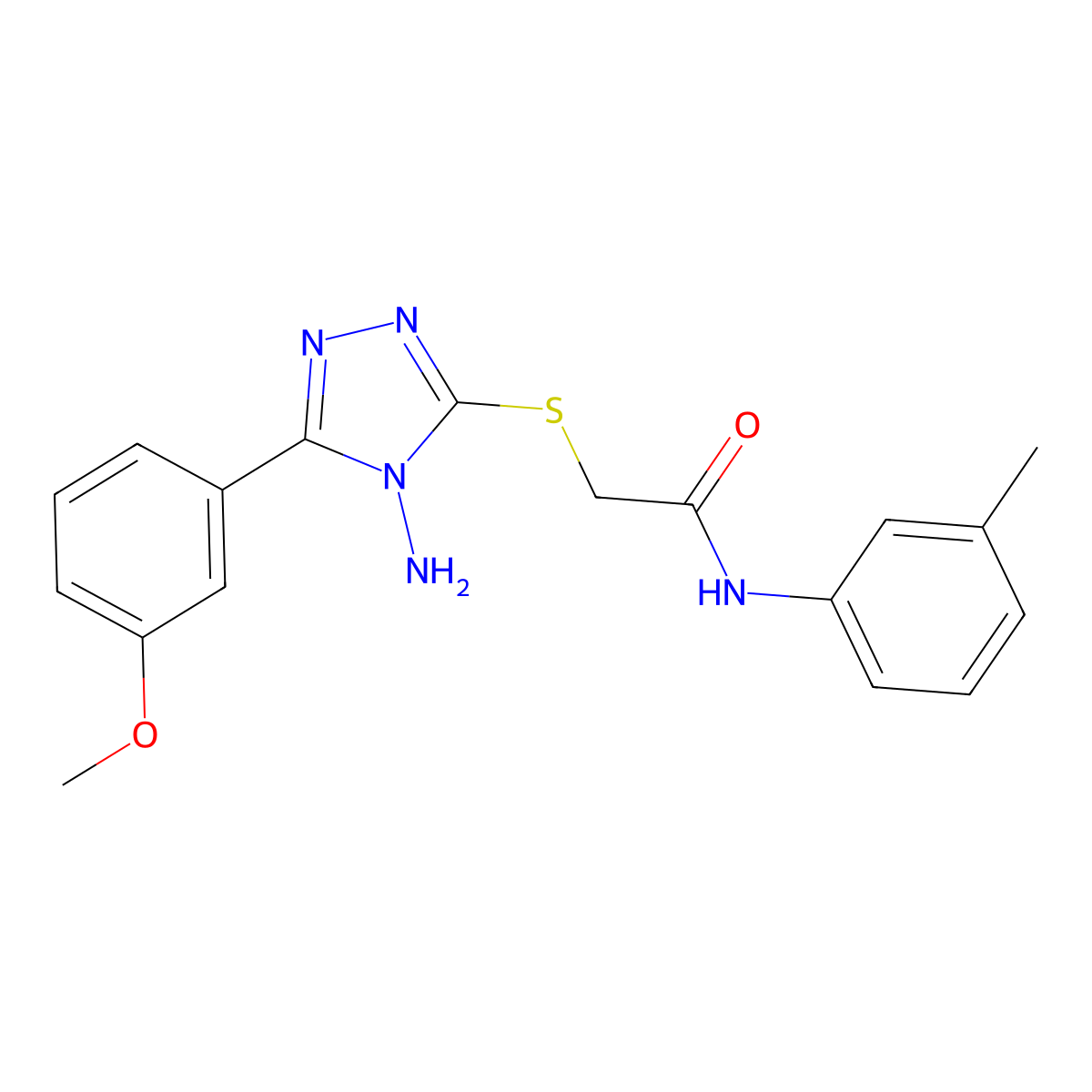 2-{[4-amino-5-(3-methoxyphenyl)-4H-1,2,4-triazol-3-yl]sulfanyl}-N-(3-methylphenyl)acetamide molecular structure, CAS 578735-09-8