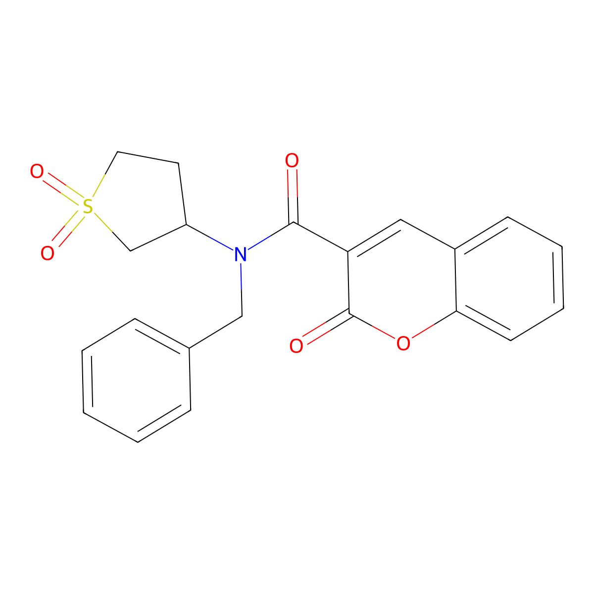 N-benzyl-N-(1,1-dioxidotetrahydro-3-thienyl)-2-oxo-2H-chromene-3-carboxamide molecular structure, CAS 578735-14-5