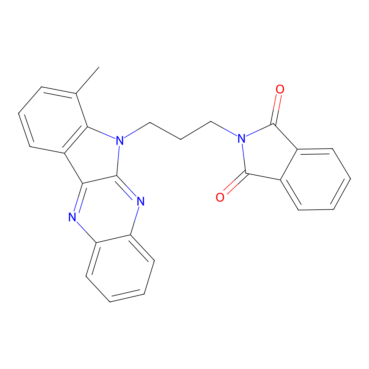 2-[3-(7-Methylindolo[3,2-b]quinoxalin-6-yl)propyl]isoindole-1,3-dione molecular structure, CAS 578735-39-4